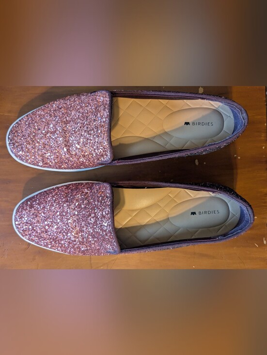 Birdies Shoes - Birdies "The Swift" Rose Glitter Slip-On Comfort Sneakers Sz.10